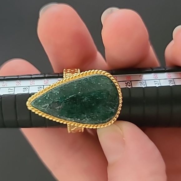 Stunning green agate ring - Picture 5 of 5